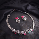 Oxidised Deligate Necklace