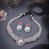 Oxidised Durga Maa Deligate Necklace