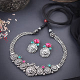 Oxidised Durga Maa Deligate Necklace