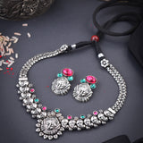 Oxidised Durga Maa Deligate Necklace