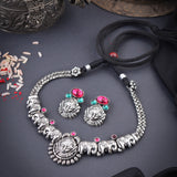 Oxidised Durga Maa Deligate Necklace