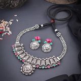Oxidised Durga Maa Deligate Necklace