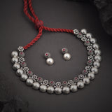 Oxidised Boll Stone Kolhapuri Necklace
