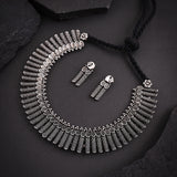 Oxidized Ethnic Designs Stick Motives Necklace