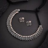Oxidised Pink Stone Necklace