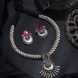 Kolhapuri Oxidised Thushi Necklace