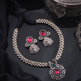 Kolhapuri Oxidised Thushi Necklace