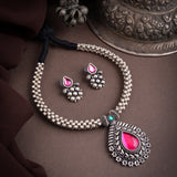 Kolhapuri Oxidised Thushi Necklace