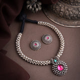 Kolhapuri Oxidised Thushi Necklace