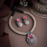 Kolhapuri Oxidised Thushi Necklace