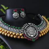 Oxidized Kolhapuri Durga Wajratika Traditional Necklace