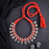Oxidised kolhapuri Charmps Thread Necklace