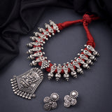 Oxidised Laxmi Marron thread Thread Necklace