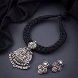 Oxidised Laxmi Black Thread Necklace