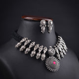 Oxidised Black Thread Necklace