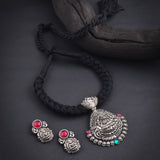 Oxidised Black Thread Necklace
