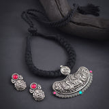 Oxidised Black Thread Necklace