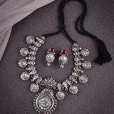 Oxidised Maa Durga Temple Necklace