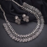 Oxidised Temple Laxmi Coin Necklace