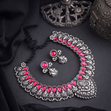 Oxidised Ganesha Temple Necklace