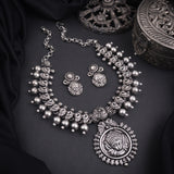 Oxidised Durga Temple Necklace
