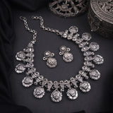 Oxidised Durga Temple Necklace