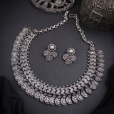 Oxidised Laxmi Coin Temple Necklace