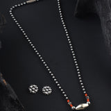 Oxidised Bormal Beads Single Layer Mangalsutra