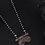 Oxidised Two Pendant Single layer Mangalsutra