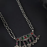 Oxidised Two Layer Long Stone Mangalsutra