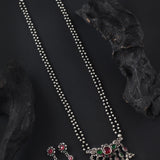 Oxidised Two Layer Stone Long Mangalsutra