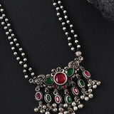 Oxidised Two Layer Stone Long Mangalsutra