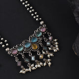 Oxidised Two Layer Stone Long Mangalsutra