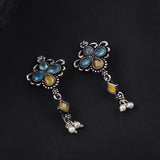 Oxidised Two Layer Stone Long Mangalsutra