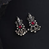 Oxidised Kolhapur Ambabai Pendant with Kolhapuri Javmani Beads