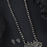 Oxidised Kolhapuri Javmani Beads With Monalisa Stone Pendant