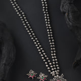 Oxidised Two Layer Long Necklace