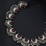 Ethnic Oxidised Kolhapuri Chand Ghungroo Necklace set