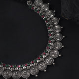 Oxidised Kolhapuri Laxmi Coin Necklace