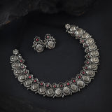 Oxidised Durga Stone Necklace
