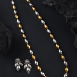 Oxidised Ganga Jamuna Kolhapuri Bormala dual-tone Necklace