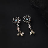 Oxidised Tanmani Pendant Moti Necklace