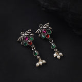 Oxidised Tanmani Pendant Moti Necklace