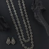 Oxidised Kolhapuri Two Layer Green Stone Bakuli Haar
