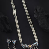 Oxidised Tanmani Pendant Moti Necklace