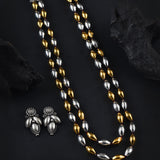Oxidised Kolhapuri 2 Layer Dual tone Bormala Necklace