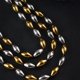 Oxidised Kolhapuri 3 Layer Dual tone Bormala Necklace