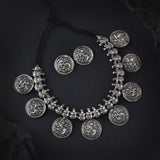 Oxidised Nartaki (dancer) temple motif Necklace