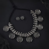 Oxidised Rajmudra Motiv necklace